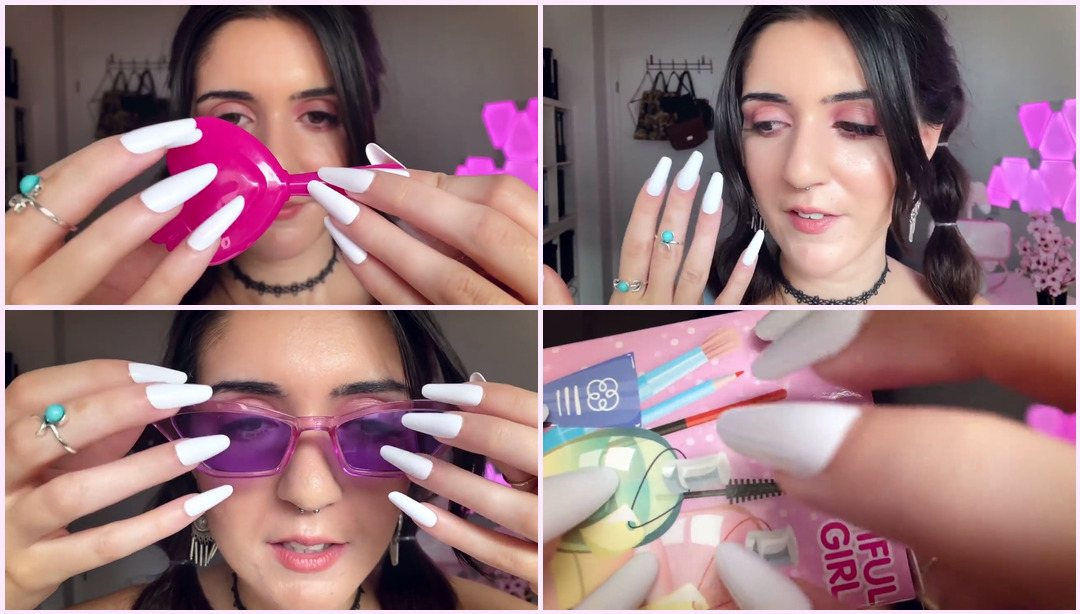 ASMR Tapping for Sleep & Tingles（长指甲，耳语） 双马尾Asmr ASMR视频