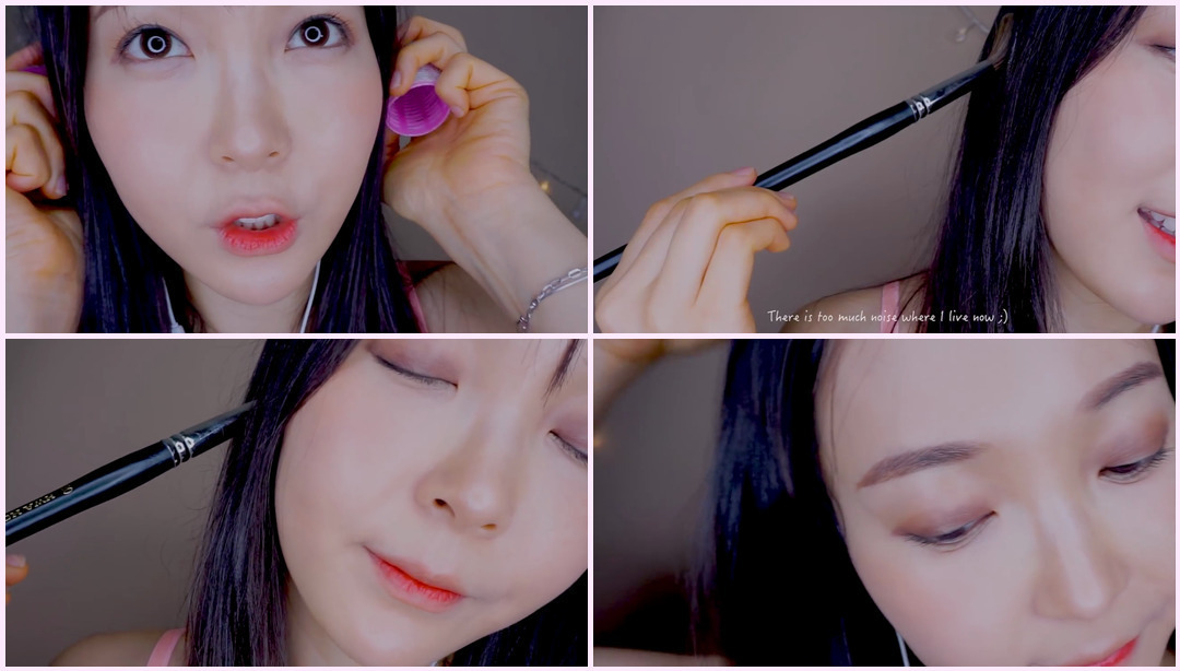 ASMR Brushing Scratching ️Real Person 3dio 双耳麦克风 Eunzel ASMR视频