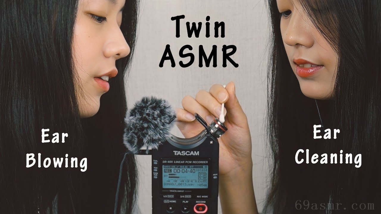 ASMR 耳朵清洁和吹耳|棉花互换| Fluffy Windscreen|Twin ASMR|Mic Scratching(No Talking)