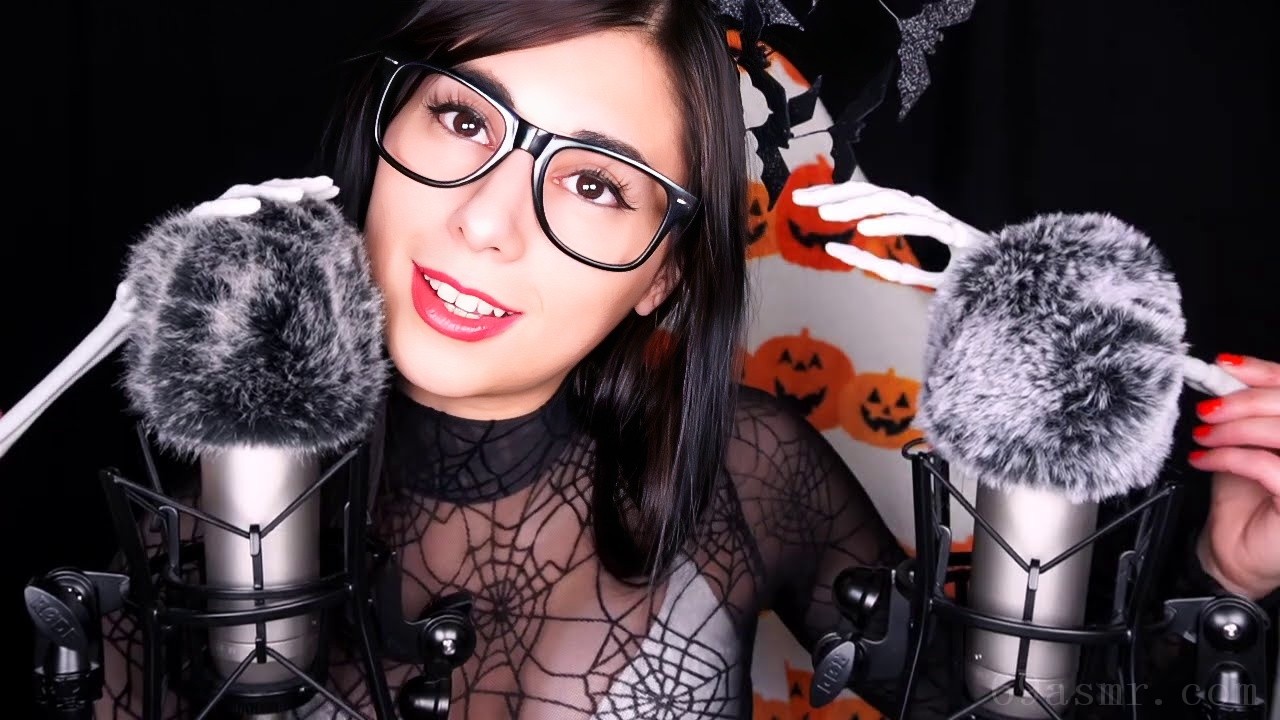 ASMR Fluffy Mic Scratching to Ting your BONES (w/HALLOWEEN Trigger Words and Soft Whispers)
