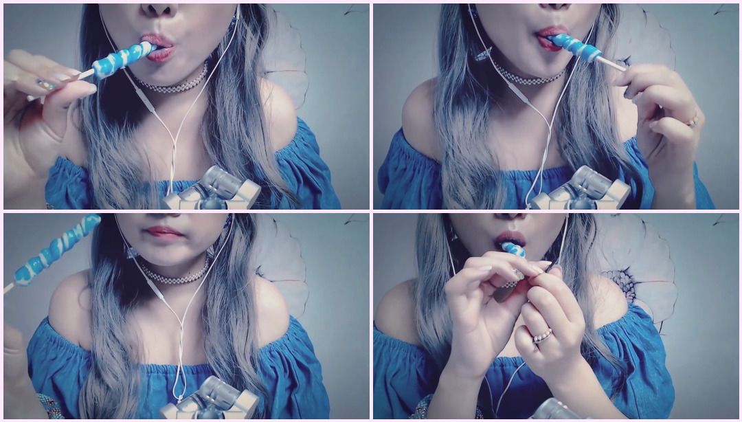 [ASMR] Blue Blue Candy Mouth Sound No Talking Candy Eating /Candy Eater 韩国 ASMR MELODY ASMR视频