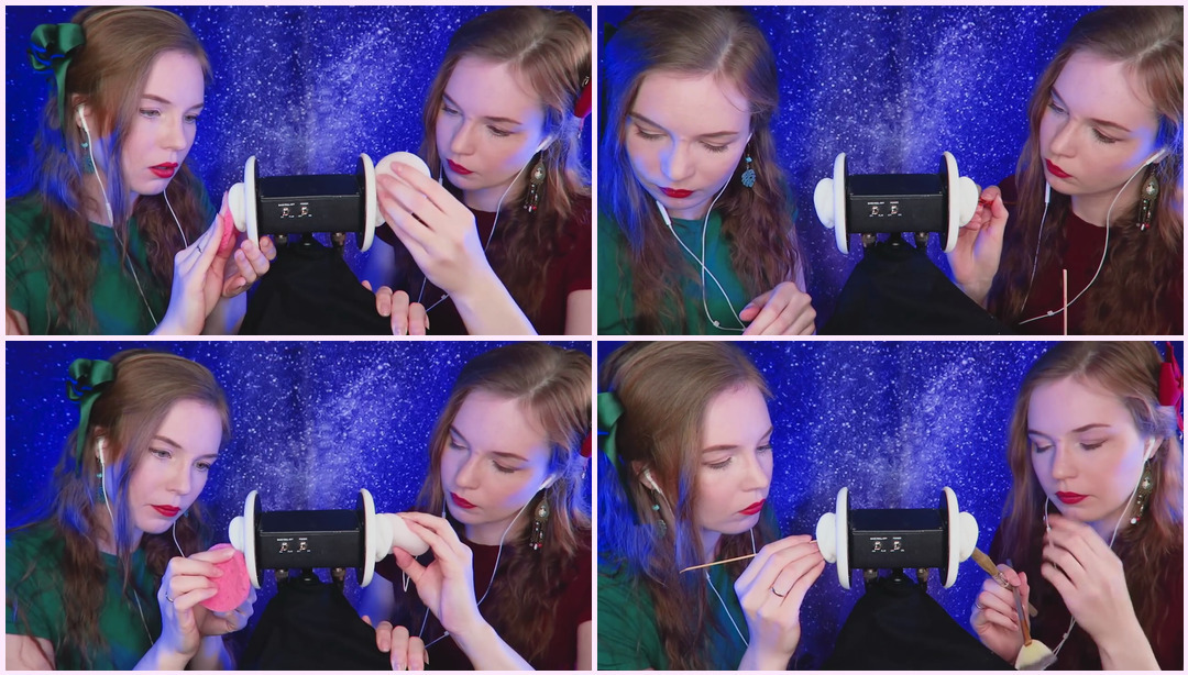 DOUBLE the TINGLE - 使用 SOOO MANY 工具清洁双耳 - ASMR 双胞胎Asmr ASMR视频